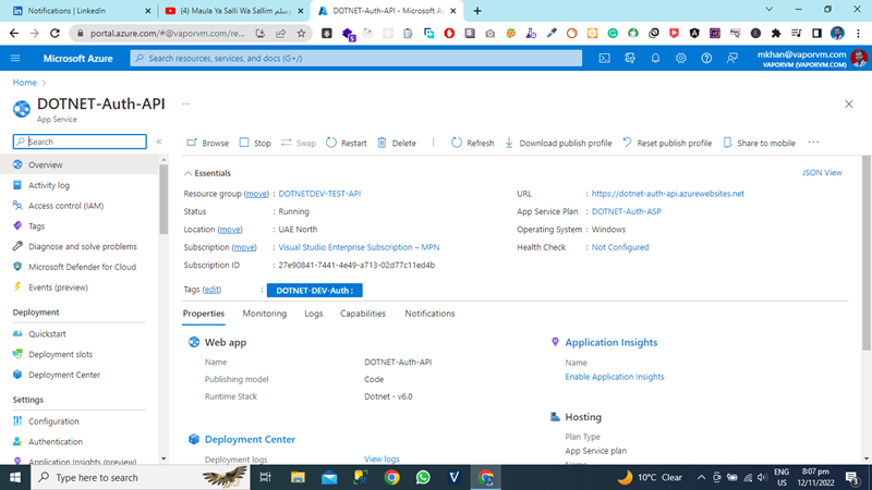 How To Create Azure App Using Azure Cloud Portal